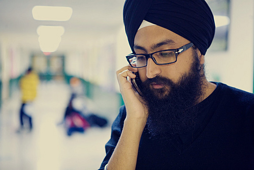 File:Sikh on the phone.jpg