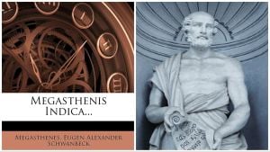 Megasthenes Book Indica and His Statue.jpg