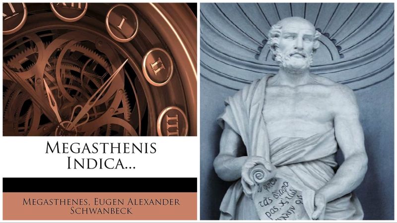 File:Megasthenes Book Indica and His Statue.jpg
