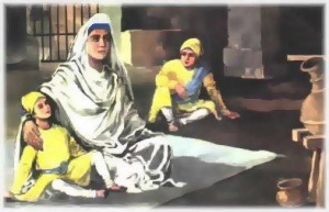 Mata Gujri Kaur Ji in prison with the Sahibzaadey.jpg