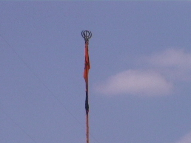 The Nishan Sahib at Pangani Gurdwara