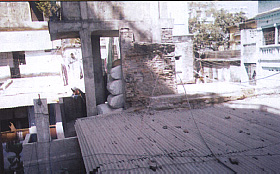 A collapsed section of the Gurdwara Sangat Tola (Dhaka) building that urgently needs repairs..jpg