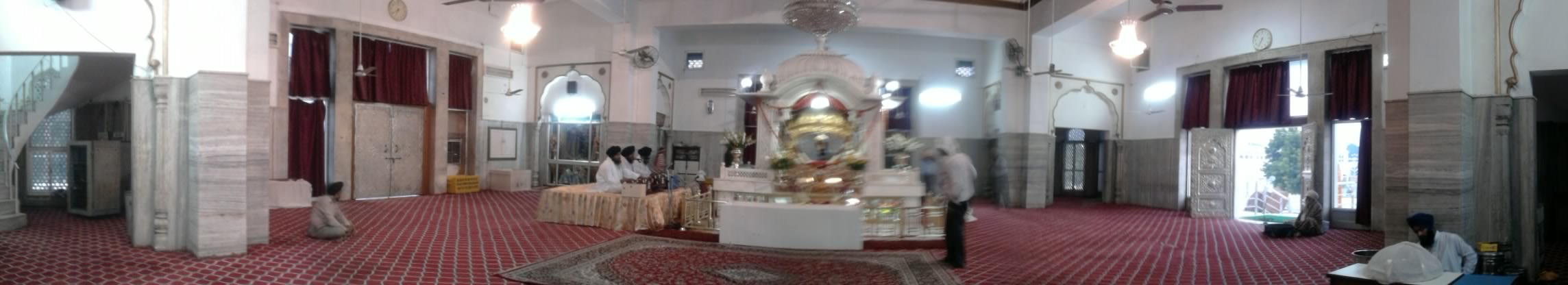 Panoramic view inside Gurdwara Rakab Ganj Sahib