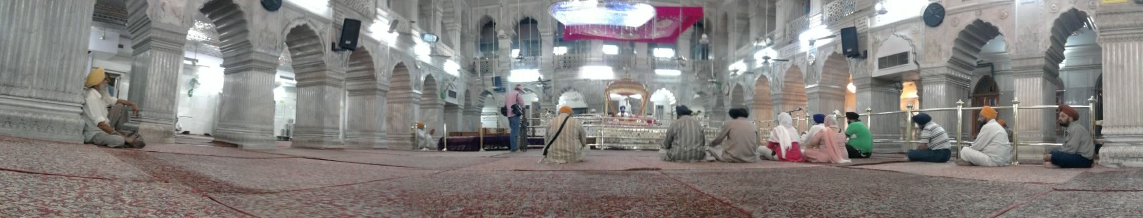 Panoramic view inside Gurdwara Sis Ganj Sahib