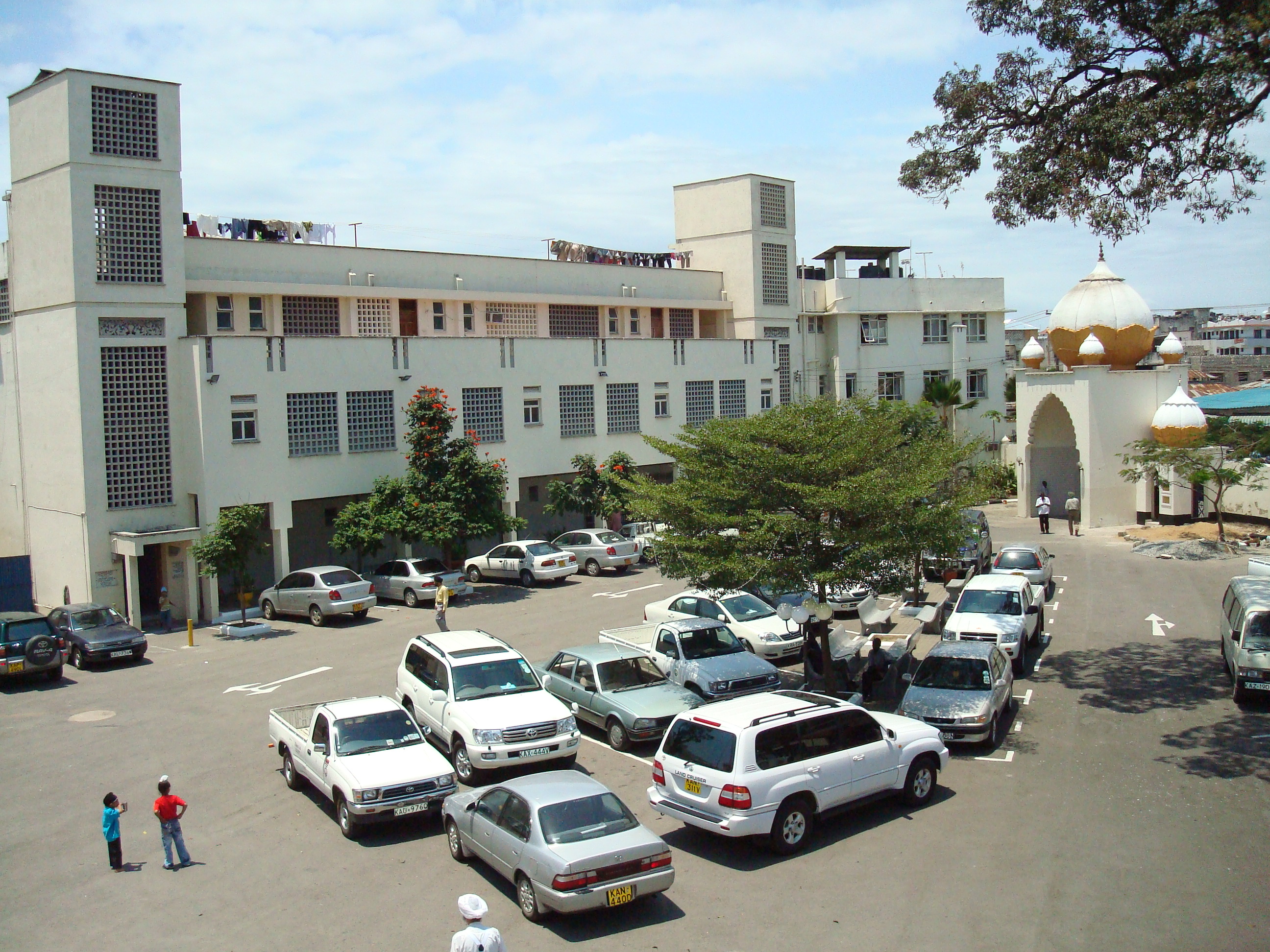 Parking Lot, Gurdwara Living Quarters and Main Gate of Gurdwara Sahib