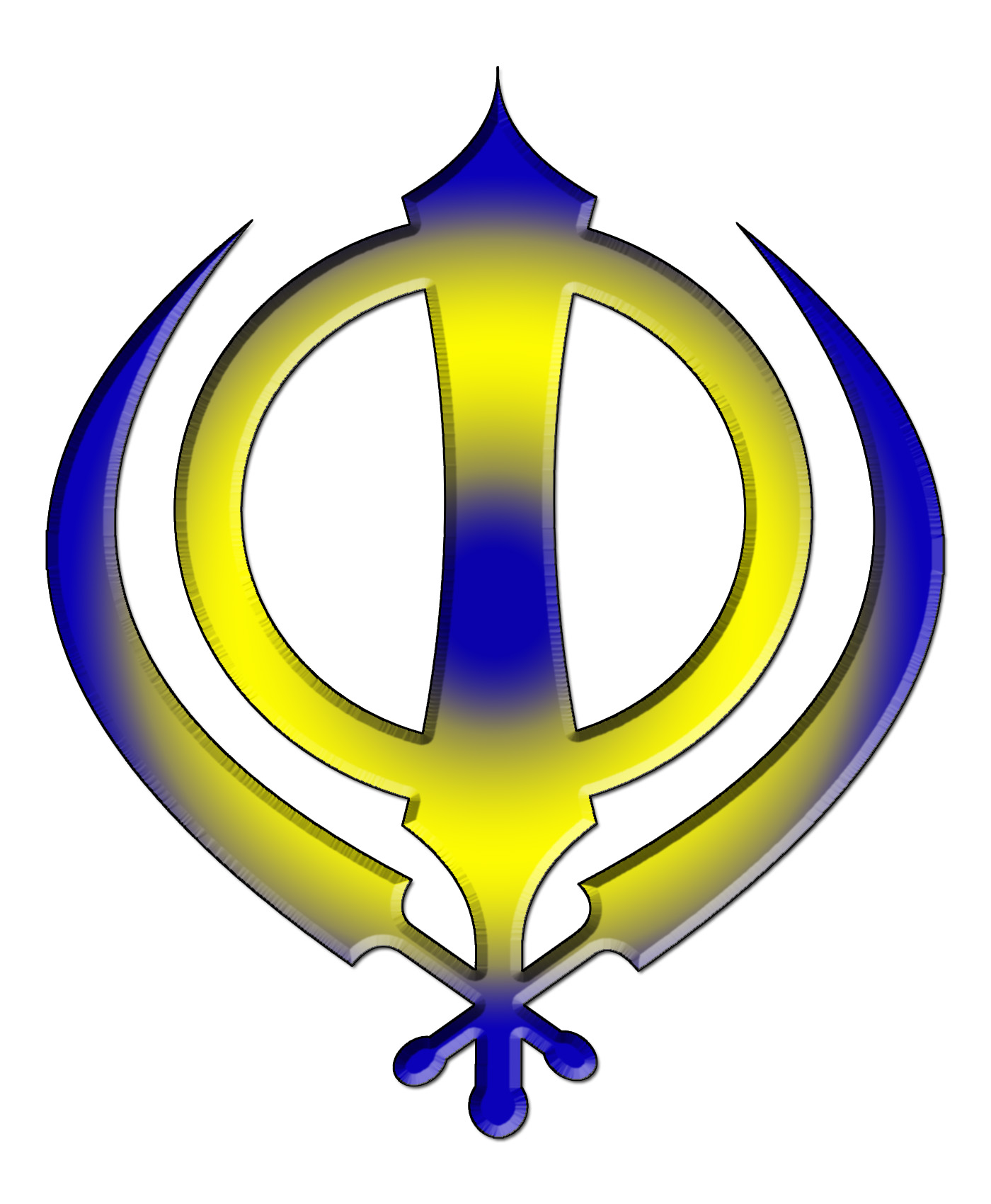 Khanda - yellow blue