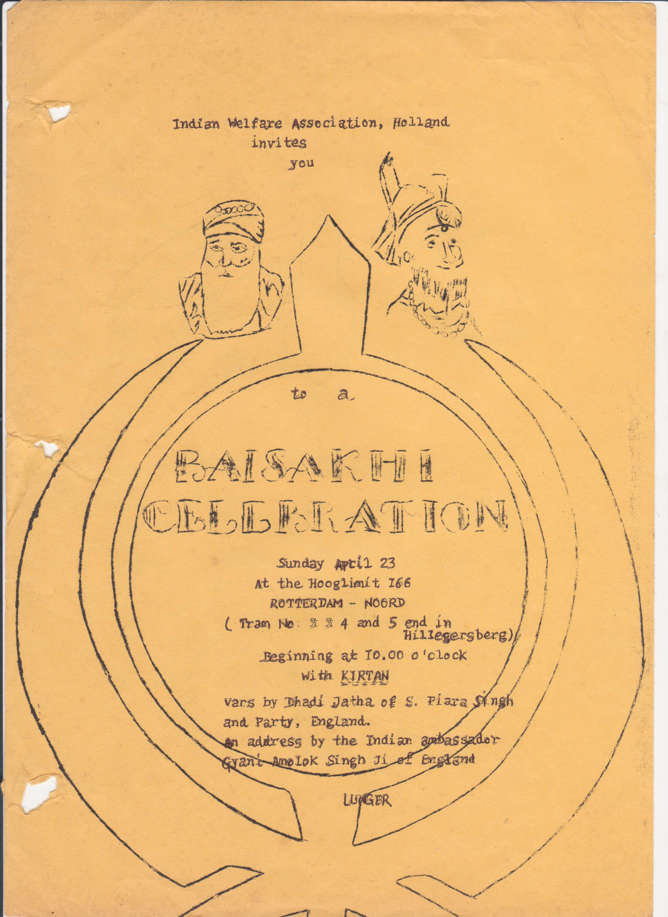 File:Invitation from Indian Welfare Association Holland. First Vaisakhi Celebration in Holland. 17-04-1977.jpeg