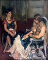 Young Girls, 1932, Amrita’s sister Indira sits on the left clothed in chic European garb, while the partially undressed figure in the foreground is a French friend, Denise Proutaux. This painting was awarded a Gold Medal at the Grand Salon in 1933 [1]