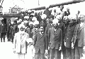 Sikhs aboard the Komagata Maru. 1914. Gurdit Singh is on the left in the light-colored suit.