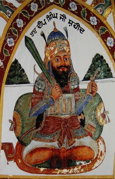 File:Baba Deep Singh fresco from Gurdwara Baba Atal, Amritsar.jpg
