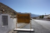 Roadside sign pointing to the Gurdwara
