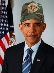 President with US Navy cap