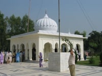 Shrine covering the pebbled area where Guru Nanak was arrested