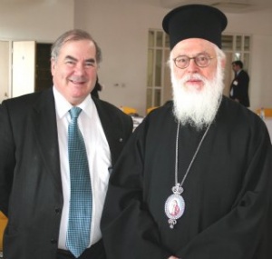 Albanian Archbishop & Peter Jennings.jpg