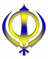 Khanda - yellow blue