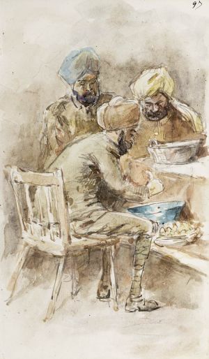 Sikhs in Firmley Hall,Engels Indiaase soldaaten in Den haag oktober 1918.Schetsboek bevattende ee.jpg