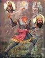 Baba Deep Singh holding his severed head on his left palm